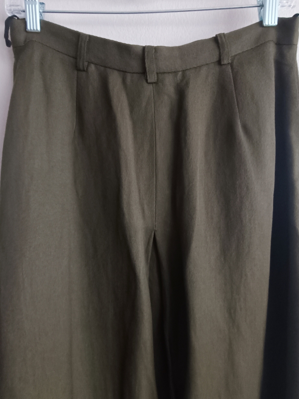 Vintage Liz Claiborne Utilitarian Linen Rayon Midi Skirt Olive Green Size 10 - Picture 6 of 13